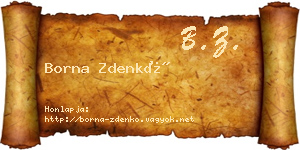 Borna Zdenkó névjegykártya